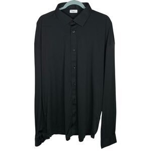 Collars & Co Polo Shirt Mens 2XL Black Quattro Flex Long Sleeve Office NEW